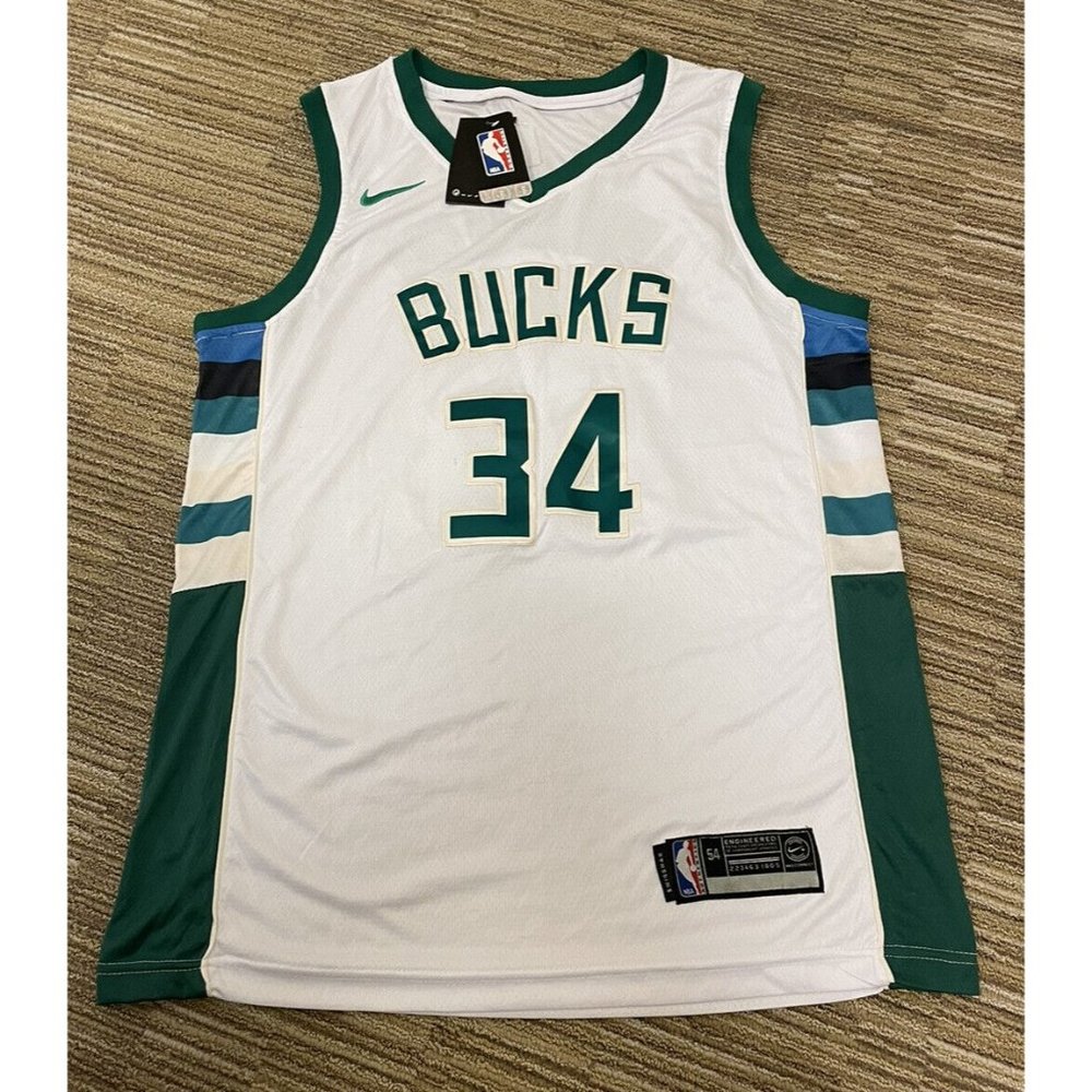 New Giannis Antetokounmpo Milwaukee Bucks Nike Icon Swingman Jersey Men's 54 XXL